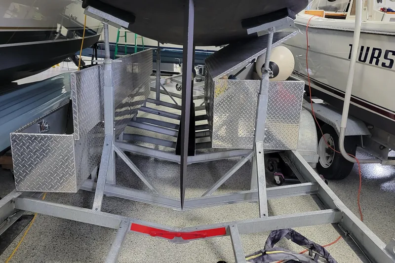 Slide: The Image of Trailer for 2018 C.W. Hood 32 Daysailer with diamond plate storage boxes. - 21