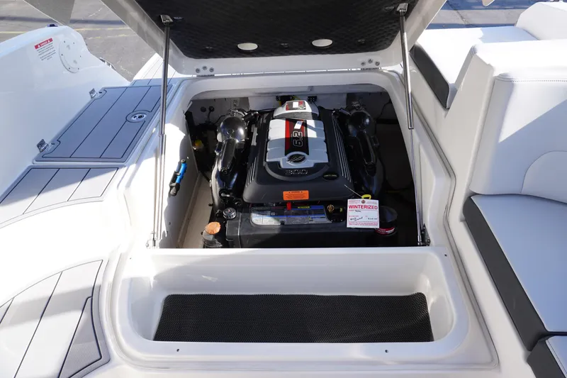 Slide: The Image of 2026 Chaparral 247 SSX boat engine compartment, showcasing a powerful 6.2L engine. - 34