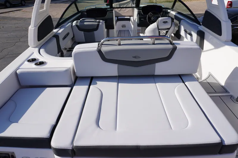 Slide: The Image of 2026 Chaparral 247 SSX boat interior with luxurious seating and modern design. - 8