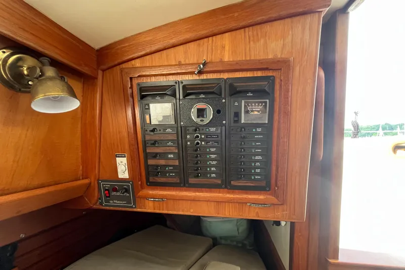 Slide: The Image of Electrical control panel on a 1982 Bristol 38.8 yacht. - 40