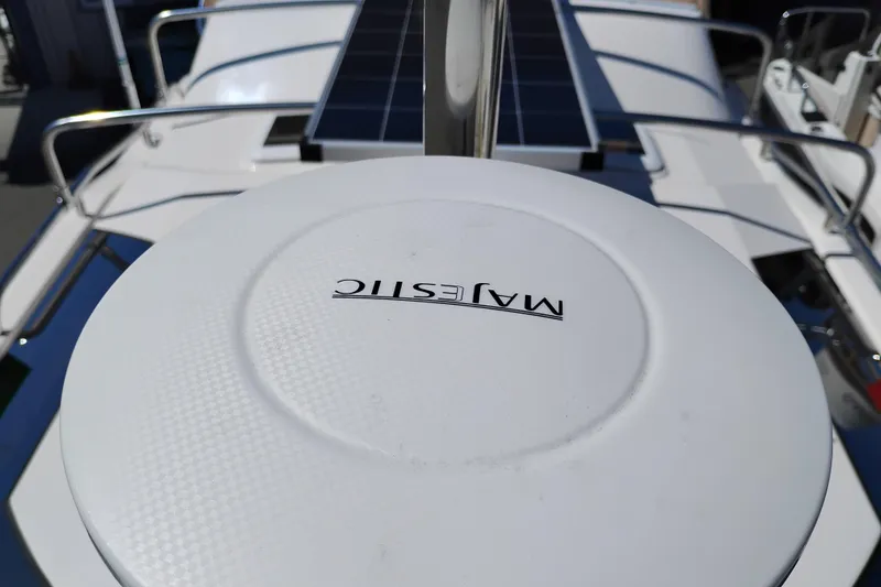 Slide: The Image of Ranger Tugs R-25 boat with Majestic satellite dish and solar panels, 2023 model. - 22