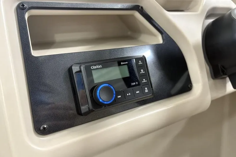 Slide: The Image of Clarion audio system in 2026 Godfrey XPERIENCE 2086 boat dashboard. - 12