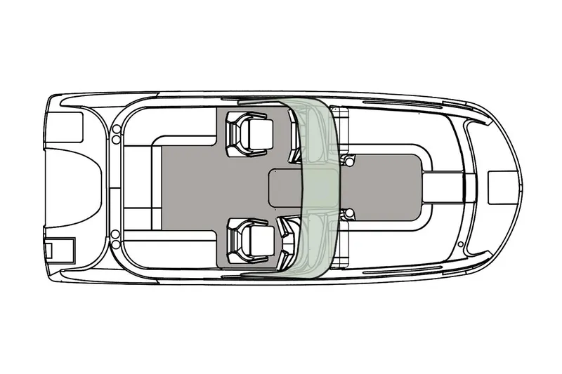 Slide: The Image of Manufacturer Provided Image: Top view layout of 2023 Hurricane SunDeck 217 OB boat. - 13