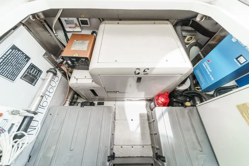 Slide: The Image of Engine room of a 2004 Azimut 46 yacht with Kohler power system. - 70
