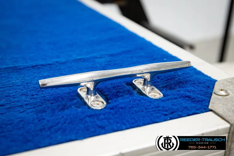 Slide: The Image of Stainless steel boat cleat on blue carpet, Hydra 192-23, 1994 model. - 50