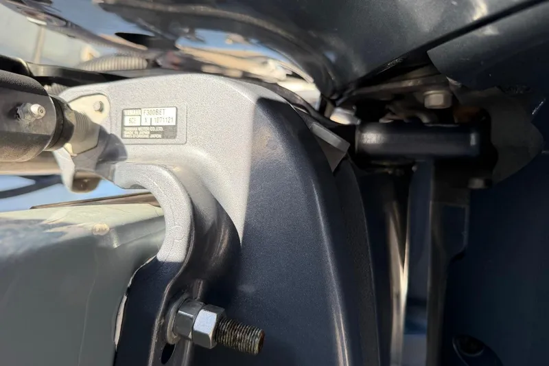 Slide: The Image of Close-up of a Yamaha motor component on a 1984 Ocean Yachts 55 Super Sport. - 53