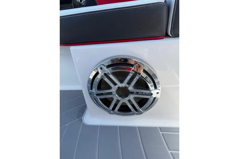 Slide: The Image of Speaker on 2017 Regal 24 FasDeck boat, featuring JL Audio system. - 6