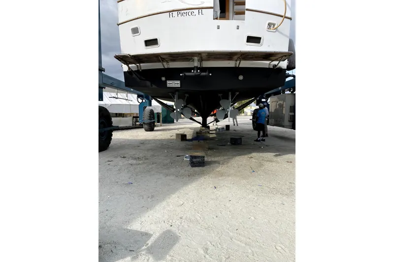 Slide: The Image of 1981 Sea Ranger 47 Pilothouse yacht on dry dock in Ft. Pierce, FL. - 51