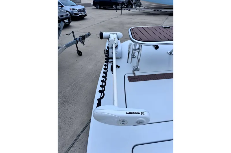 Slide: The Image of 2016 East Cape Fury boat with Minn Kota trolling motor on trailer. - 35