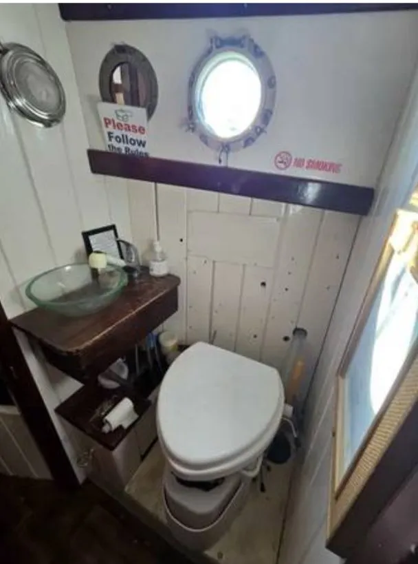 Slide: The Image of Compact bathroom on a 1979 Colvin Gazelle boat. - 9