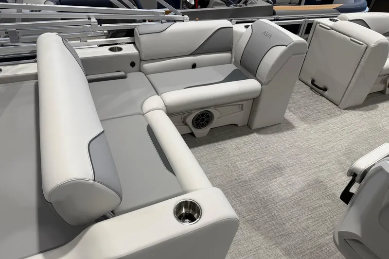 Slide: The Image of Luxurious seating in 2026 Avalon 2185 VENTURE 85 VRB boat, featuring modern design and comfort. - 8
