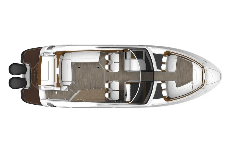 Slide: The Image of Manufacturer Provided Image: Top view of 2019 Four Winns H350 OB boat layout. - 44
