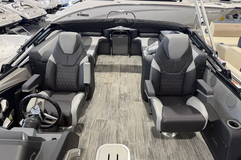 Slide: The Image of Interior of 2026 Avalon 2585 25 Catalina QL boat with luxurious seating. - 5