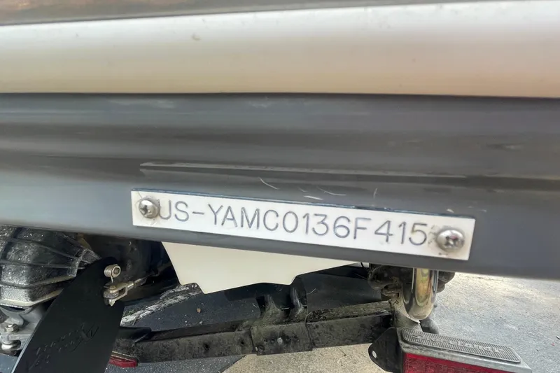 Slide: The Image of Yamaha Boats 2015 242 Limited S hull identification number plate close-up. - 27