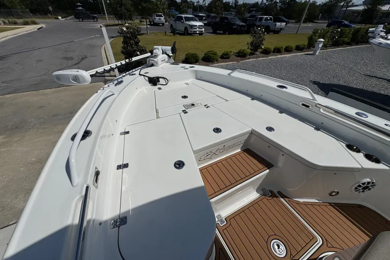 Slide: The Image of 2020 Crevalle 24 HCO boat with spacious deck and modern features. - 21