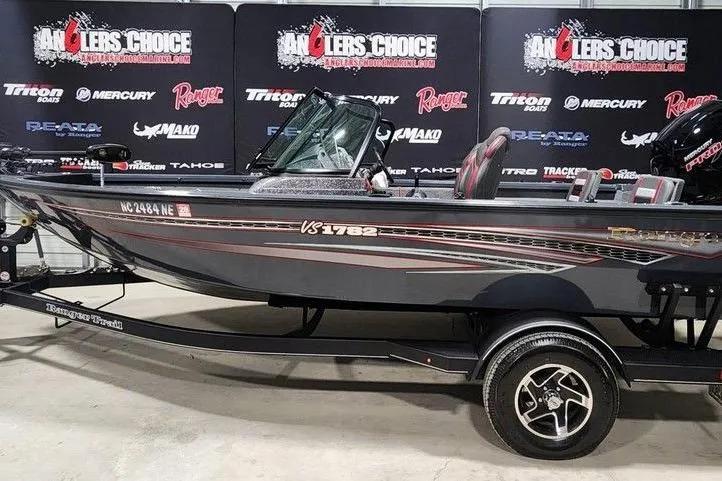 The Image of 2023 Ranger VS1782SC Reata fishing boat on display at Anglers Choice event. - 1