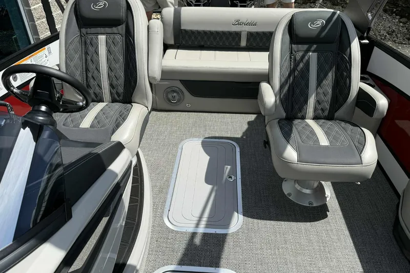 Slide: The Image of Luxurious interior of 2026 Barletta LUSSO 25UCAT boat with plush seating and elegant design. - 22