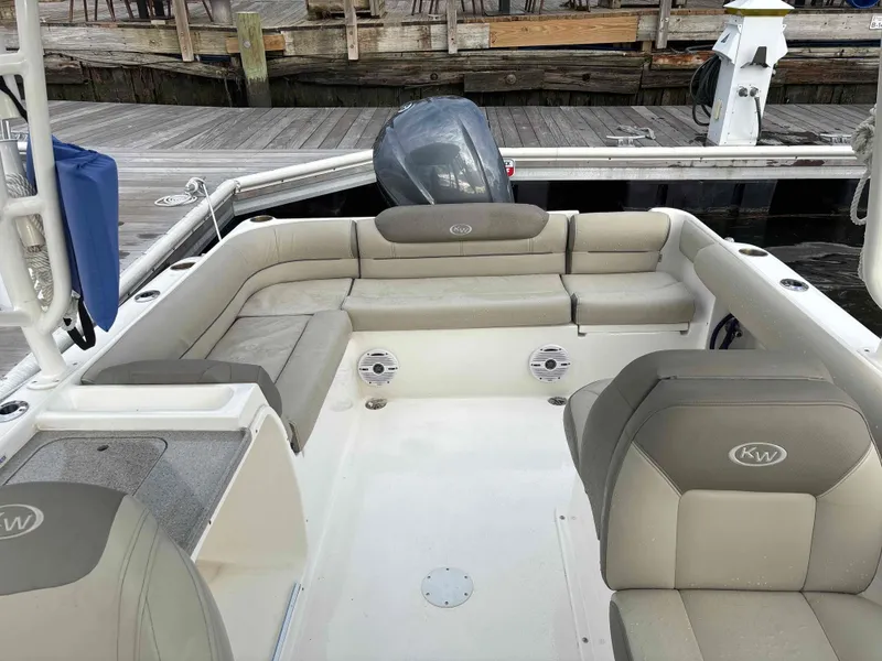 Slide: The Image of Interior of a 2023 Key West 239 DFS boat at the dock. - 11