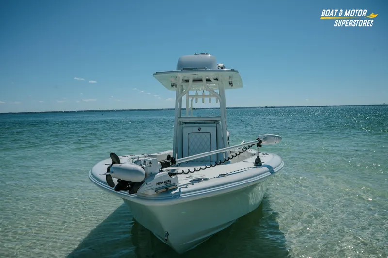 Slide: The Image of 2018 Barker Boatworks 26 Open in clear blue water, showcasing sleek design. - 54