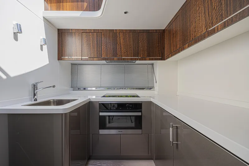 Slide: The Image of Modern kitchen interior of 2021 Sunseeker Predator 60 EVO yacht. - 44