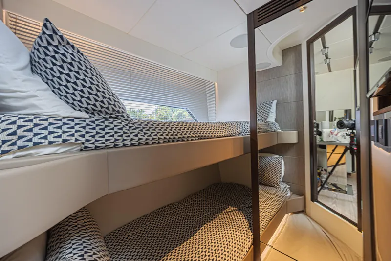 Slide: The Image of Interior of 2021 Sunseeker Predator 60 EVO yacht with stylish bunk beds. - 49