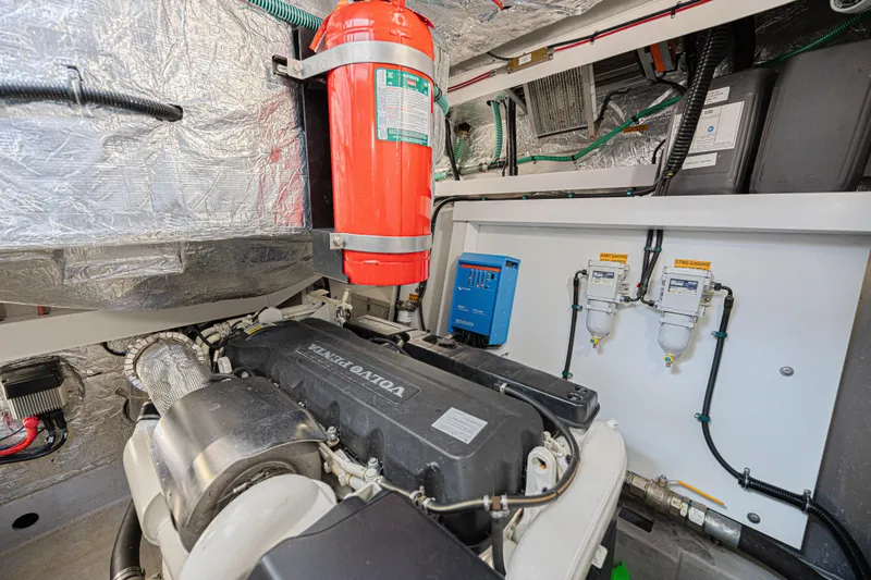 Slide: The Image of Engine room of 2021 Sunseeker Predator 60 EVO yacht with Volvo Penta engine. - 55