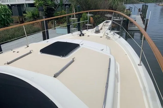 Slide: The Image of 1985 Gulfstar MK2 sailboat deck view at dock. - 3