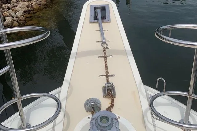 Slide: The Image of Bow of a 1985 Gulfstar MK2 with anchor windlass. - 7