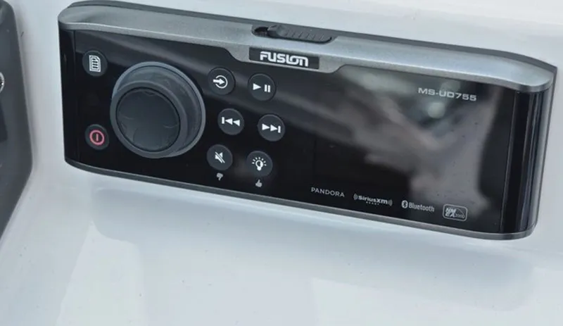 Slide: The Image of Fusion MS-UD755 stereo on Blackfin 272 DC boat, 2019 model. - 11