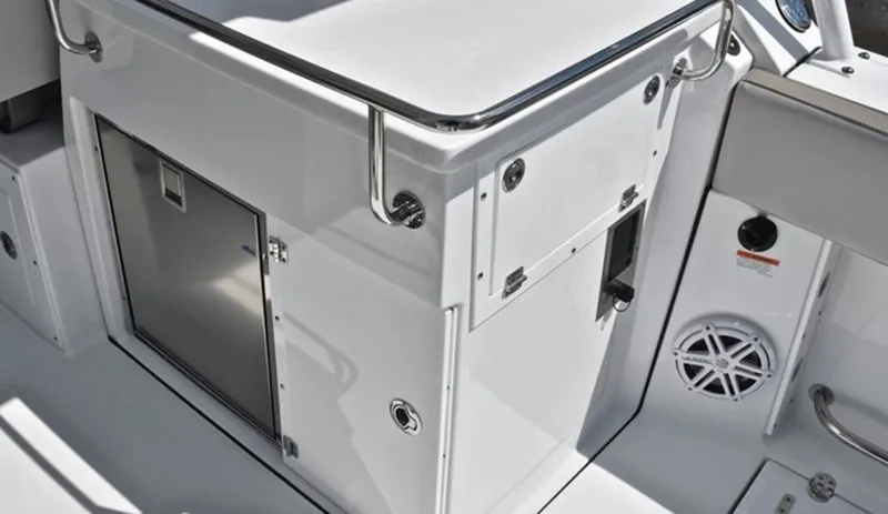 Slide: The Image of Interior of 2019 Blackfin 272 DC with stainless steel features. - 14