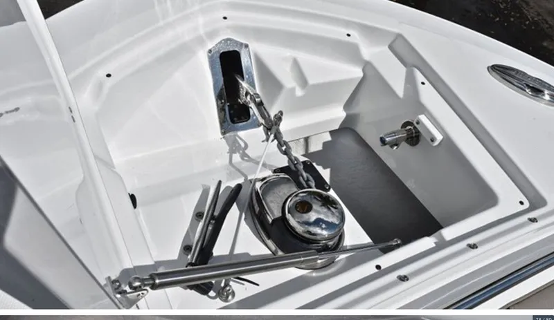 Slide: The Image of Anchor locker of Blackfin 272 DC boat, year 2019. - 2