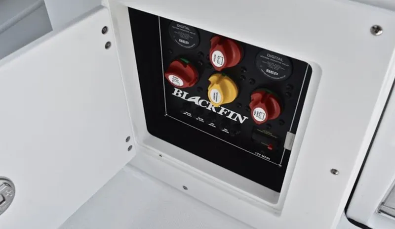 Slide: The Image of Control panel of Blackfin 272 DC boat, year 2019. - 22