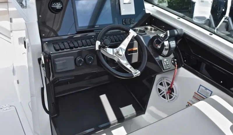 Slide: The Image of Interior view of 2019 Blackfin 272 DC helm. - 7