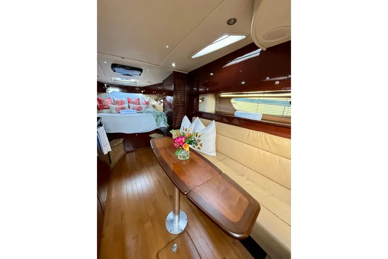 Slide: The Image of Luxurious interior of 2009 Sea Ray Sundancer 350 yacht with elegant seating and decor. - 13