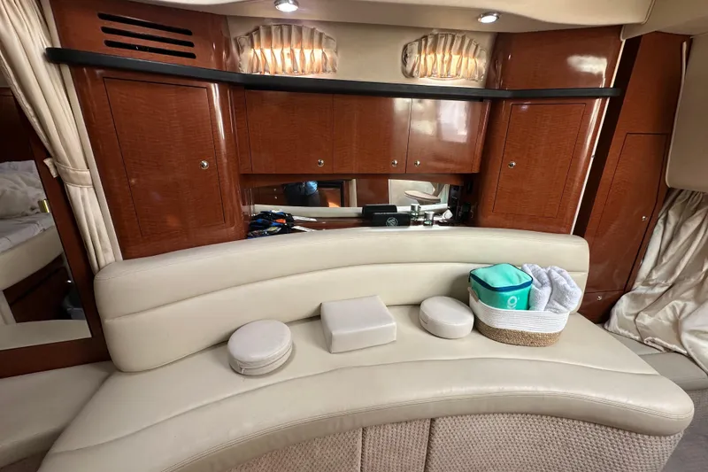 Slide: The Image of Luxurious interior of 2004 Sea Ray 340 Sundancer yacht with elegant wood cabinetry. - 39