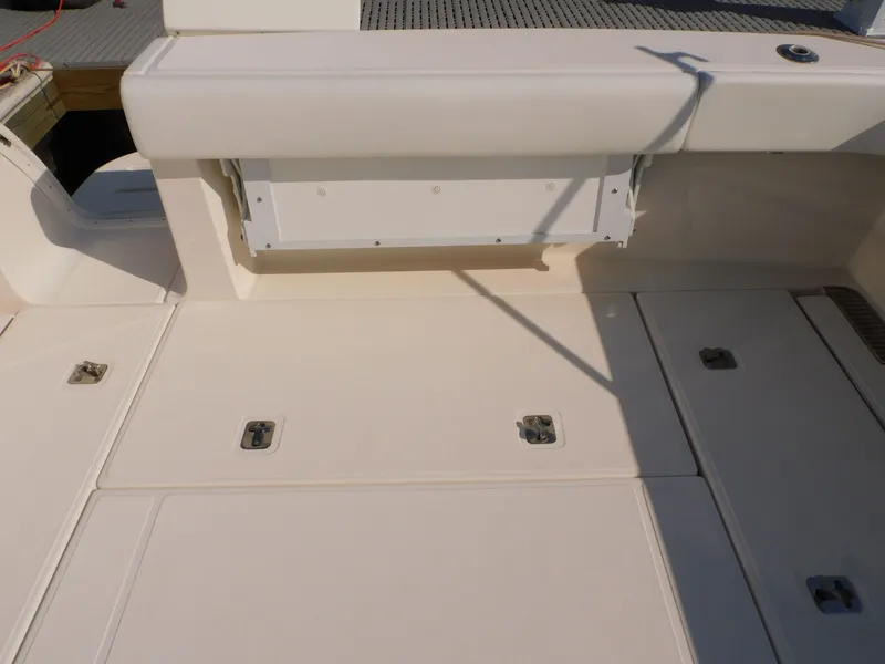 Slide: The Image of Wooden stairs inside the 2013 Tiara Yachts 3600 Coronet. - 40