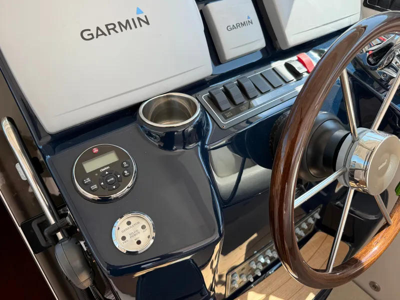 Slide: The Image of Tiara Yachts 3600 Coronet 2013 helm with Garmin electronics. - 83