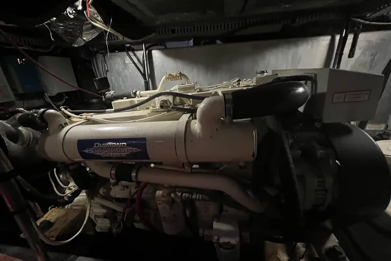 Slide: The Image of Engine room of a 2000 Carver 506 Motor Yacht with Diamond Performance Series engine. - 32