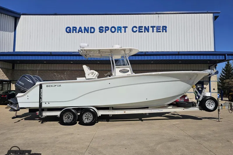 The Image of 2013 Sea Fox 286 Commander boat on trailer at Grand Sport Center. - 1