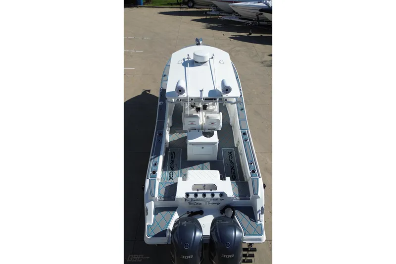 Slide: The Image of 2013 Sea Fox 286 Commander boat with dual engines, viewed from above. - 40