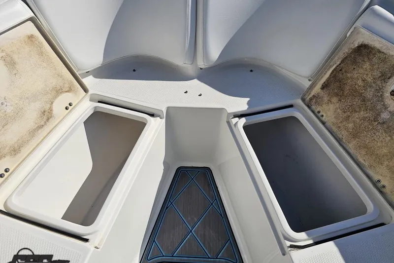 Slide: The Image of 2013 Sea Fox 286 Commander boat storage compartments, open and empty. - 86