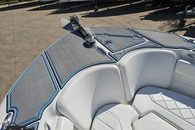 Slide: The Image of Bow seating area of a 2013 Sea Fox 286 Commander boat with stylish upholstery. - 87