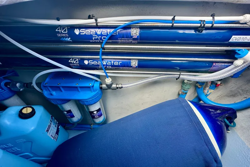 Slide: The Image of Water filtration system on a 2016 Lagoon 450 S yacht, featuring SeaWater Pro components. - 59