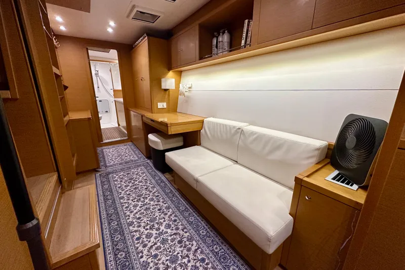 Slide: The Image of Luxurious interior of 2016 Lagoon 450 S yacht with cozy seating and elegant decor. - 63