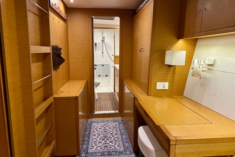 Slide: The Image of Luxurious interior of 2016 Lagoon 450 S yacht with wooden cabinetry and modern amenities. - 64