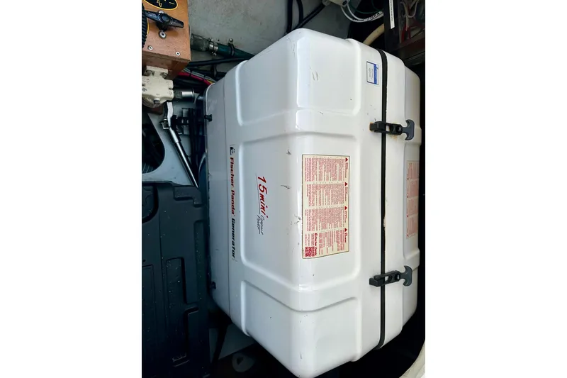 Slide: The Image of Fischer Panda generator in 2016 Lagoon 450 S yacht engine compartment. - 93