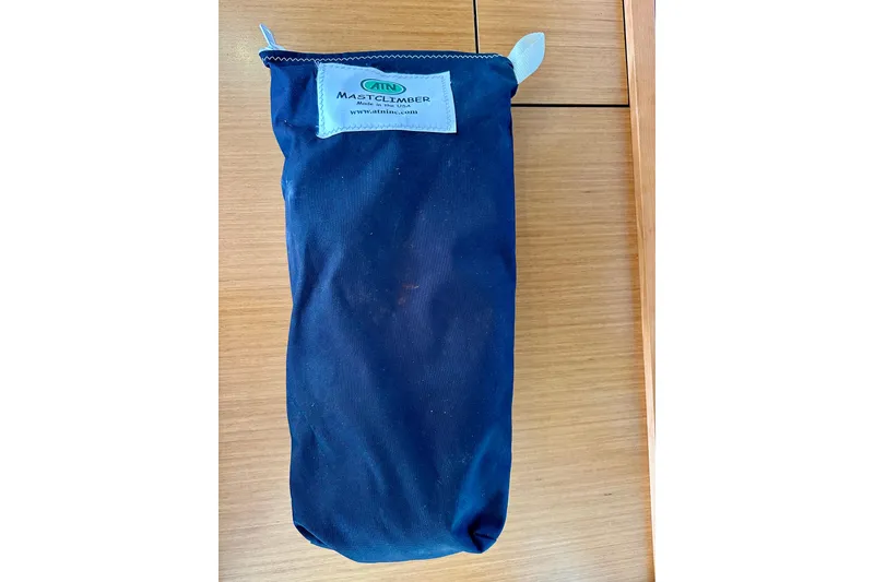 Slide: The Image of Blue MastClimber bag on wooden surface, related to Lagoon 450 S, 2016 model. - 98