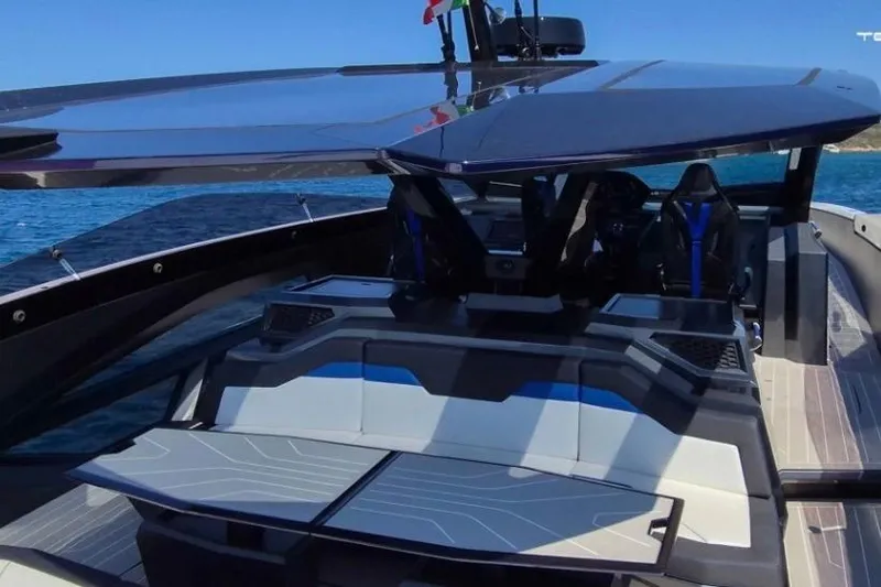 Slide: The Image of Futuristic Tecnomar LY63 yacht interior, 2026 model, featuring sleek design and advanced technology. - 5