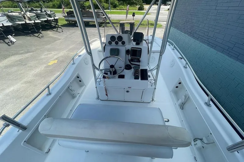 Slide: The Image of 2007 ProKat CS200 boat interior with steering console and seating. - 6
