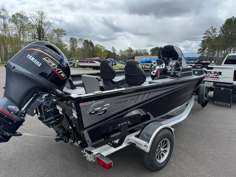 Slide: The Image of 2026 G3 Angler V164 C boat with Yamaha motor on trailer. - 5